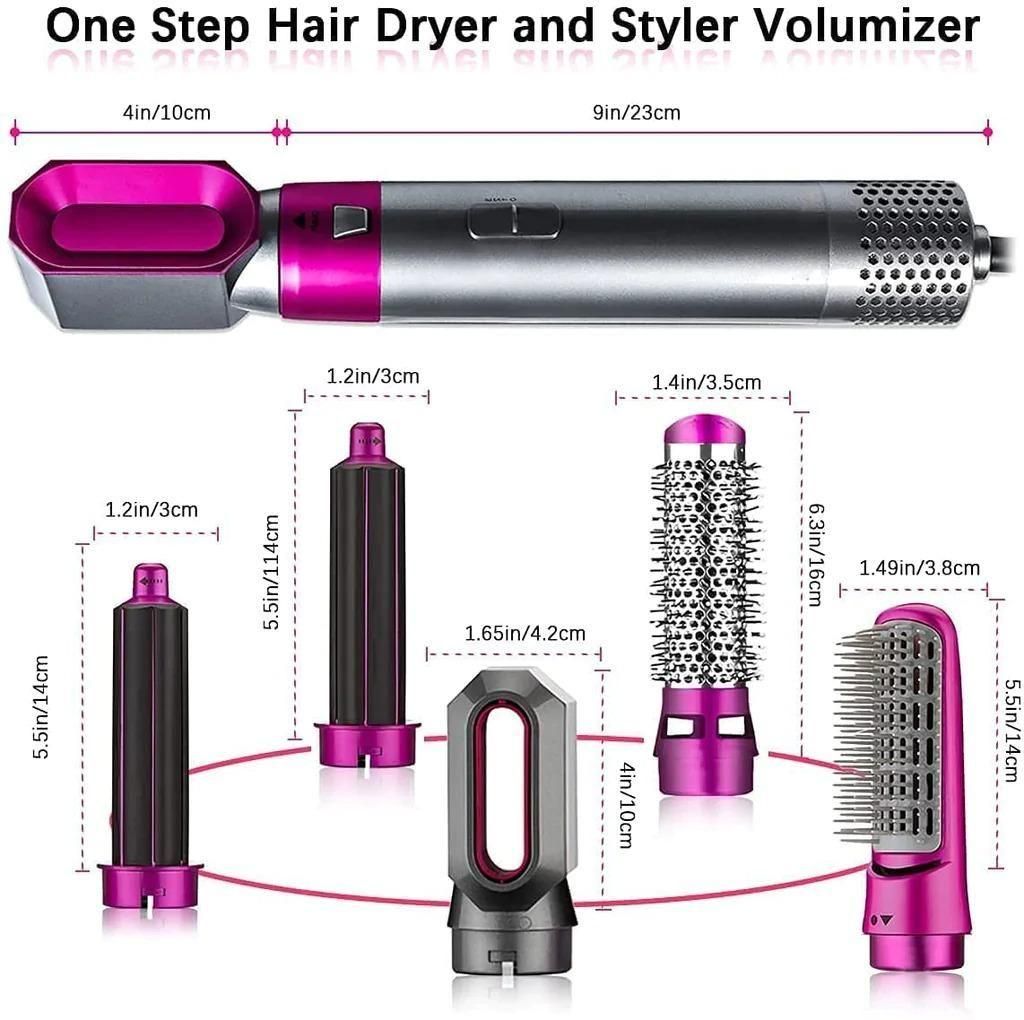 GlamFusion 5-in-1 Hair Styling Tool: Ultimate Hot Air Comb & Curler