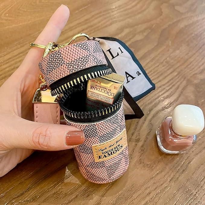 GlamKey Mini Lipstick Case: Stylish Keychain Holder