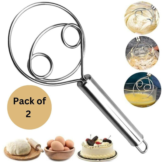 DoughMaster Danish Whisk Set: Stainless Steel Bread Mixers