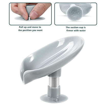 LeafLux Blue Soap Holder: Premium Self-Draining Design (Pack of 2)