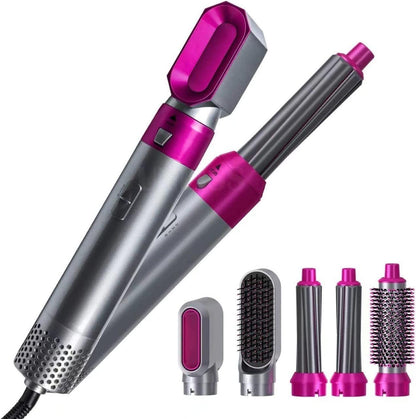 GlamFusion 5-in-1 Hair Styling Tool: Ultimate Hot Air Comb & Curler