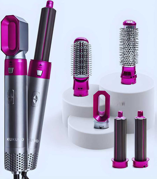 GlamFusion 5-in-1 Hair Styling Tool: Ultimate Hot Air Comb & Curler