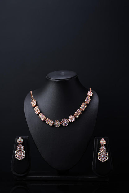 GlimmerGems Austrian Diamond Jewellry Set: Elegant Gold Trio