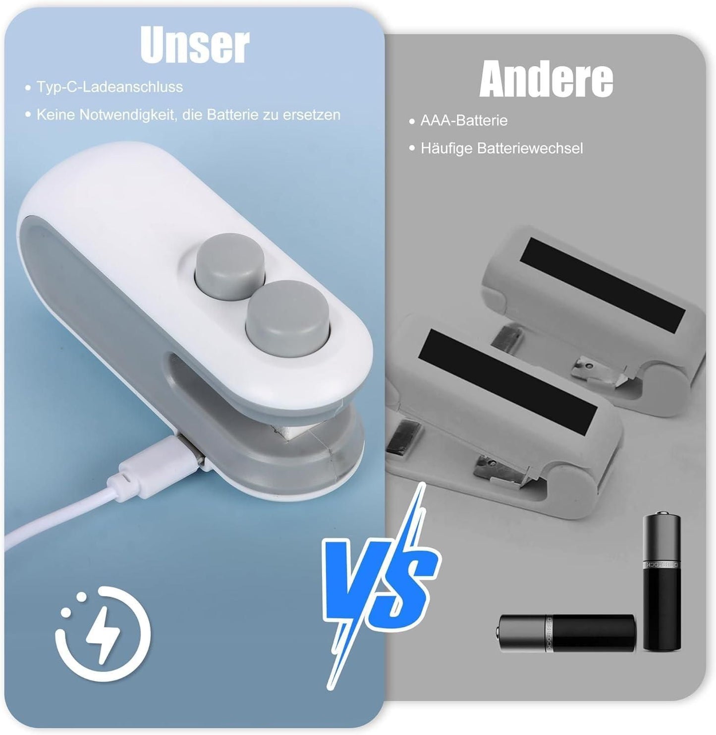 SealMaster Mini: 2-in-1 USB Rechargeable Heat Sealer & Cutter