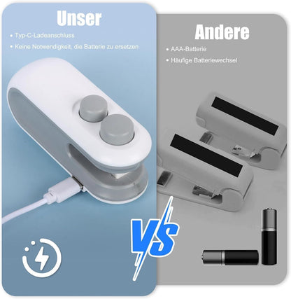 SealMaster Mini: 2-in-1 USB Rechargeable Heat Sealer & Cutter