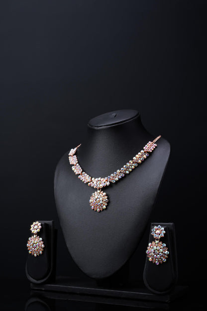 GlimmerGems Austrian Diamond Jewellry Set: Elegant Gold Trio