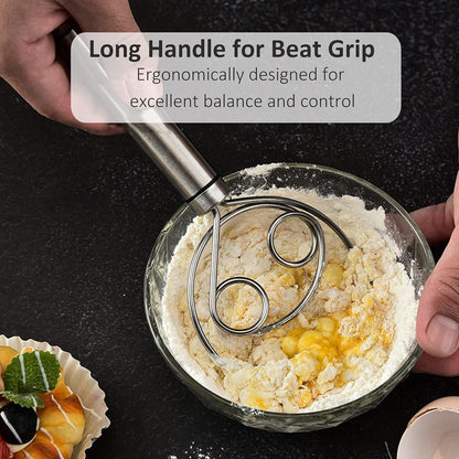 DoughMaster Danish Whisk Set: Stainless Steel Bread Mixers