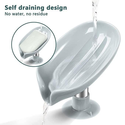 LeafLux Blue Soap Holder: Premium Self-Draining Design (Pack of 2)