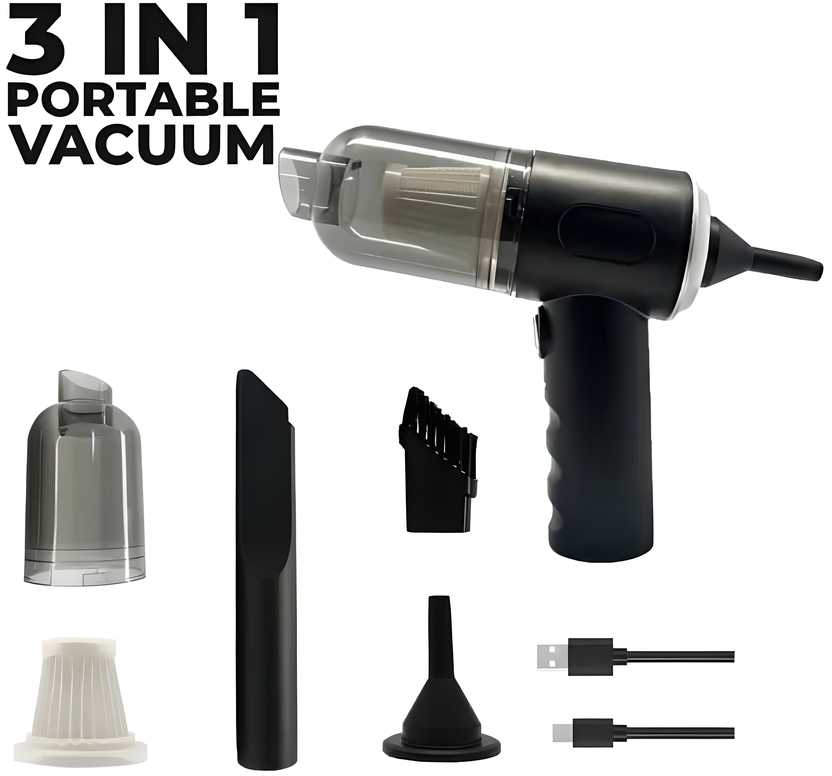 TriClean 3-in-1 Vacuum Cleaner: Home & Car Dust Buster