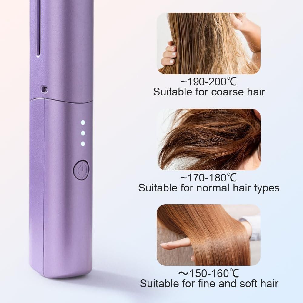 StylePro Mini Hair Straightener: Cordless & Rechargeable Hot Comb