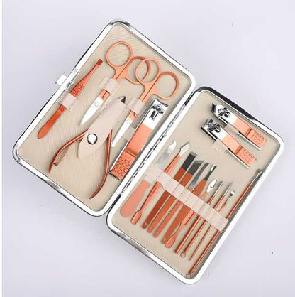 GlamNail Pro 18-in-1 Mani-Pedi Kit: Ultimate Travel Nail Care Set