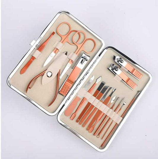 GlamNail Pro 18-in-1 Mani-Pedi Kit: Ultimate Travel Nail Care Set