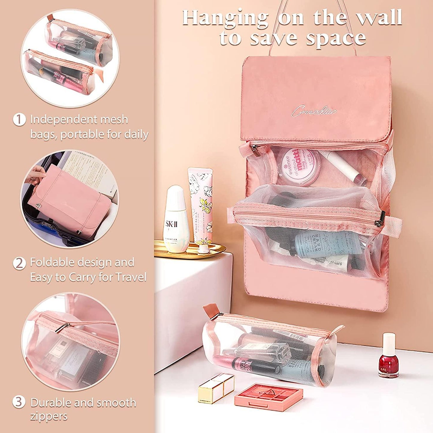Travel Chic: 4-in-1 Makeup Bag