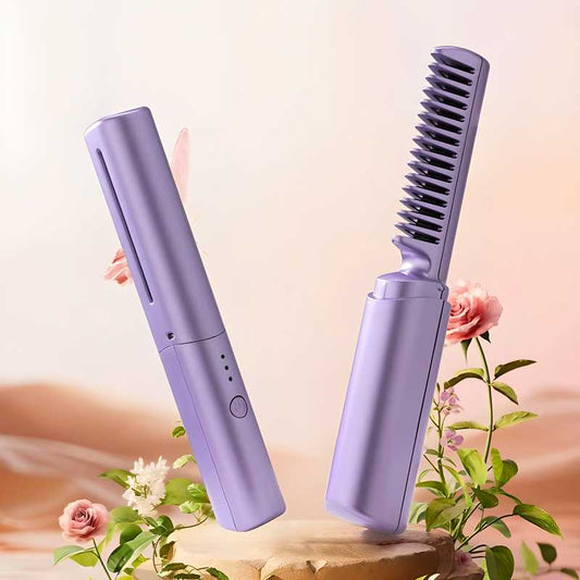 StylePro Mini Hair Straightener: Cordless & Rechargeable Hot Comb