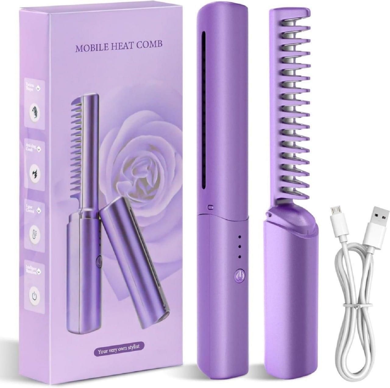 StylePro Mini Hair Straightener: Cordless & Rechargeable Hot Comb