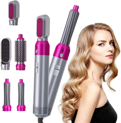 GlamFusion 5-in-1 Hair Styling Tool: Ultimate Hot Air Comb & Curler