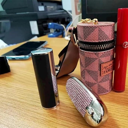 GlamKey Mini Lipstick Case: Stylish Keychain Holder