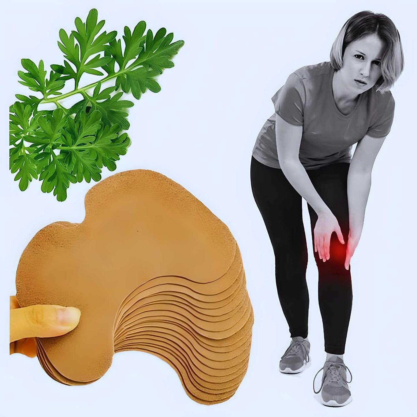 ReliefHerb Knee Plaster: Herbal Pain-Relief Stickers (Pack of 12)