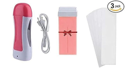 SmoothGlow Wax Warmer Combo: Roll-On Heater & Refill Set