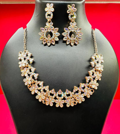 GlimmerGems Austrian Diamond Jewellry Set: Elegant Gold Trio
