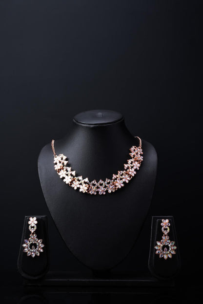 GlimmerGems Austrian Diamond Jewellry Set: Elegant Gold Trio