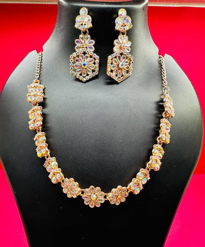 GlimmerGems Austrian Diamond Jewellry Set: Elegant Gold Trio