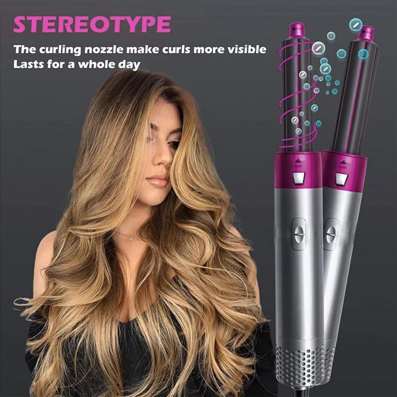 GlamFusion 5-in-1 Hair Styling Tool: Ultimate Hot Air Comb & Curler